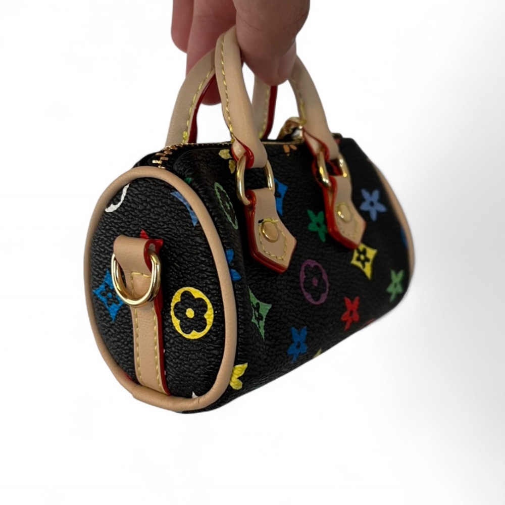 1 LEFT! Multicolor mini keychain purse charm - Picture 3 of 5